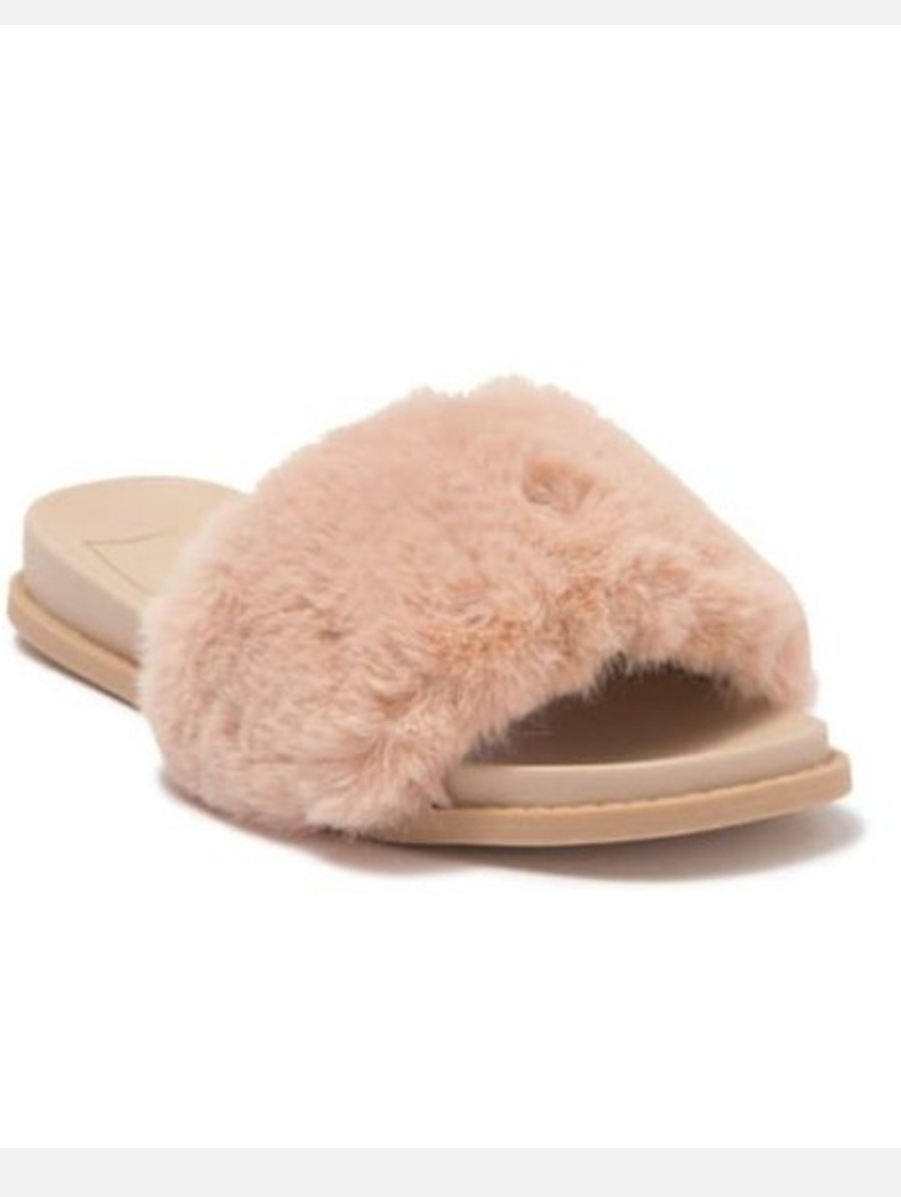 Dolce Vita Faux Fur Slides Blush Pink Cozy Slip-On Sandals